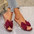 thumbnail image 5 of Xfvqtps Womens Transparent Sandals Bow Block Heel Chunky Clear Heel Slide Slippers Open Toe Summer Shoes with Bow Detail Casual Sandals, 5 of 9
