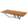 Clevr Double 36" Folding Shower Bench Seats Teak Wood Modern, ADA Compliant