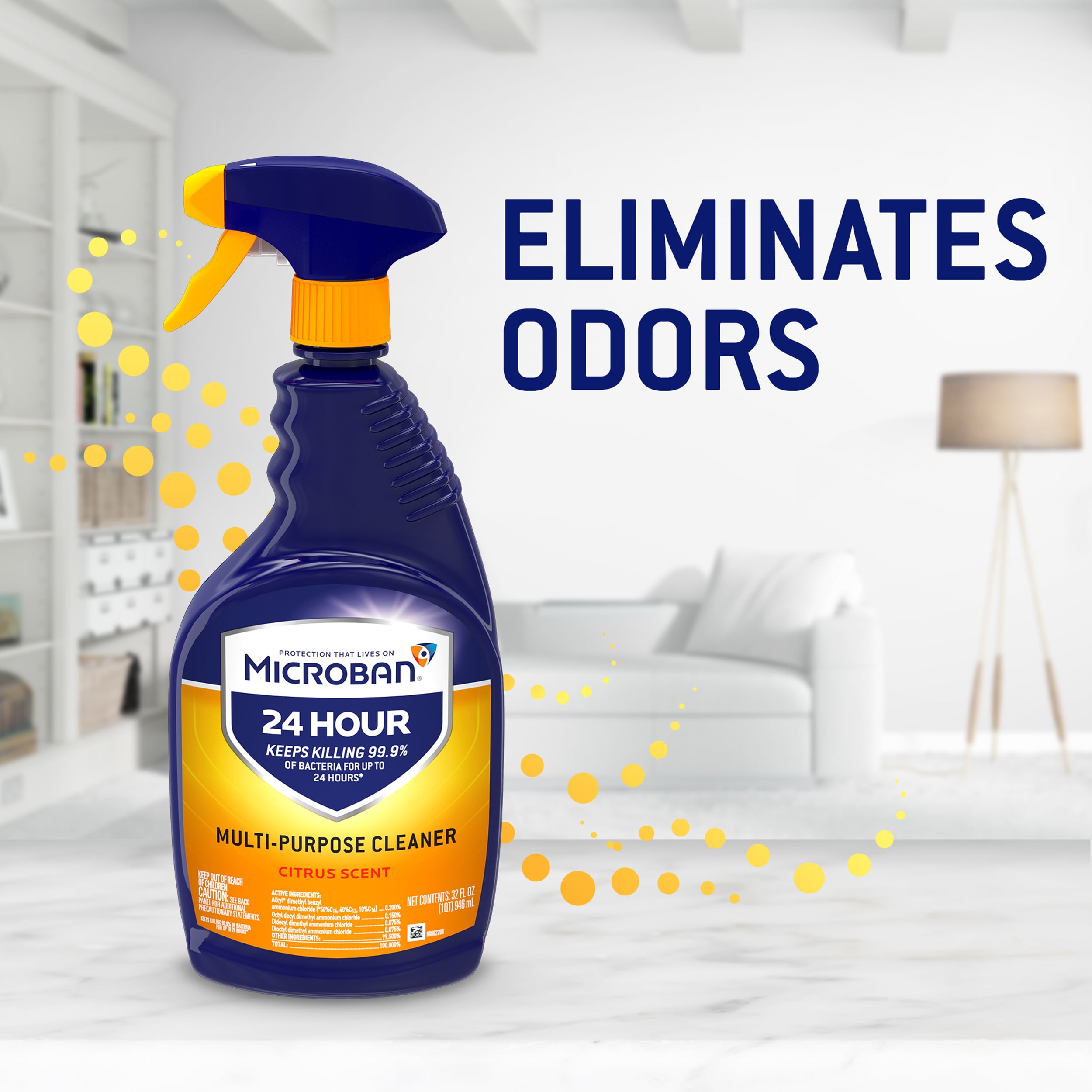 Microban 24 Hour Multi Purpose And Disinfectant Cleaner Citrus