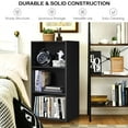 thumbnail image 4 of Topbuy 3-Tier Storage Cabinet Multi-functional Display Open shelf Bookcase MDF Black, 4 of 7