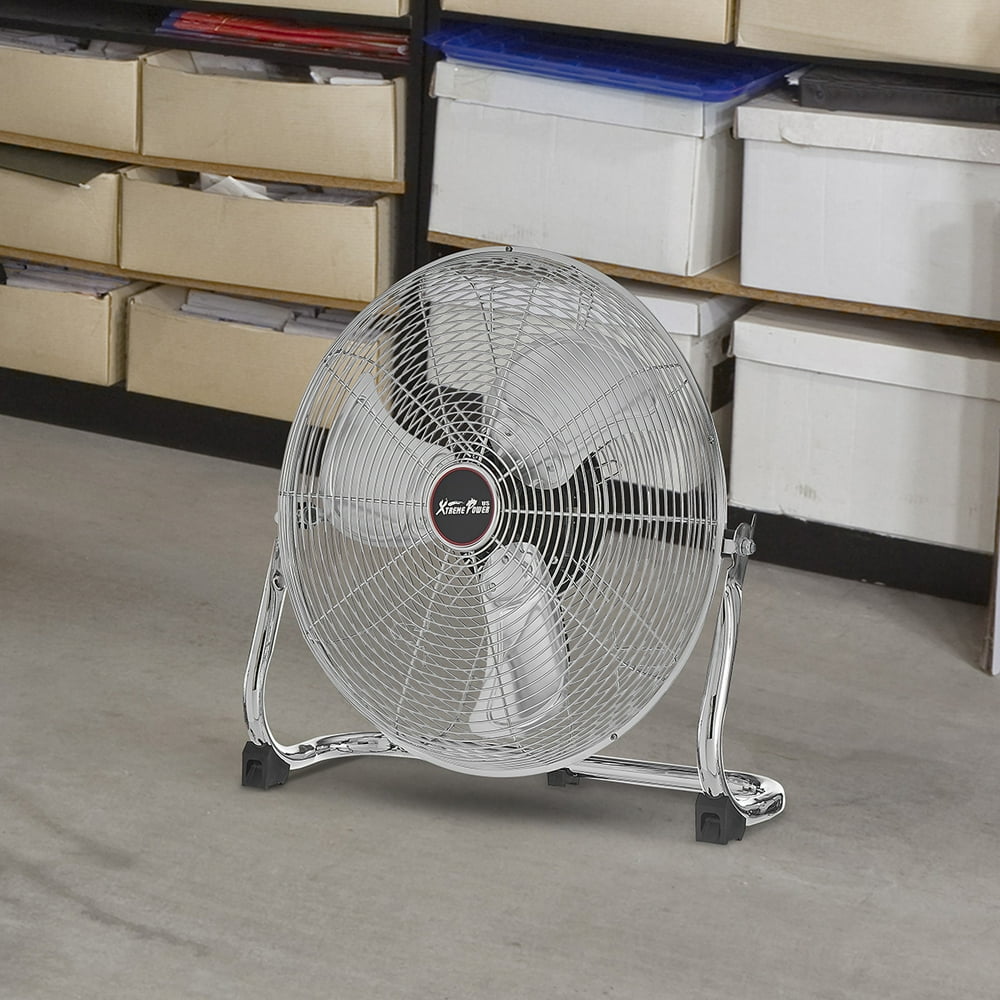 XtremepowerUS 16" inch HighVelocity Shop Floor Fan 3Speed Adjustable with Tilt, Chrome