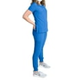 thumbnail image 3 of Medgear Fleur Women's Stretch Scrub Set with Zip Pocket Top and Jogger Pants, Royal, X-Small, 3 of 3