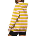 thumbnail image 3 of Scyoekwg Oversized Sweatshirt for Women Loose Drawstring Hoodie with Pocket Long Sleeve Pullover Casual Striped Printed Fall Sweatshirts for Teen Girls(Yellow,XXXXL), 3 of 5