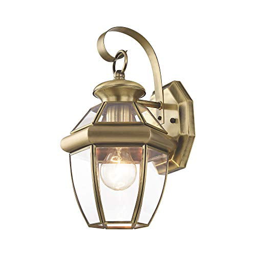 Livex Lighting Monterey Outdoor Wall Lantern in Antique Brass 2051-01 