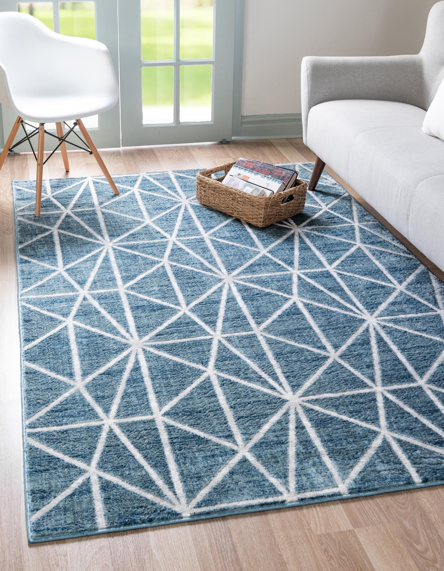 Teal Moroccan Trellis Rug Small Large Navy Blue Mats Geometric Living Room Rugs 