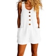 thumbnail image 2 of Favoffer Women's Sleeveless Casual Jumpsuit Round Neck Solid Color Elastic Waist Short Length Breathable Loose Fit Summer Bottoms for Weekend Wear, 2 of 9