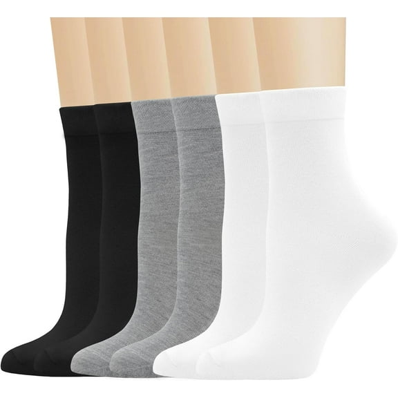 Women Thin Socks Rayon Bamboo Ankle Silky Quarter Anti Odor Casual Summer Socks 6 Pairs