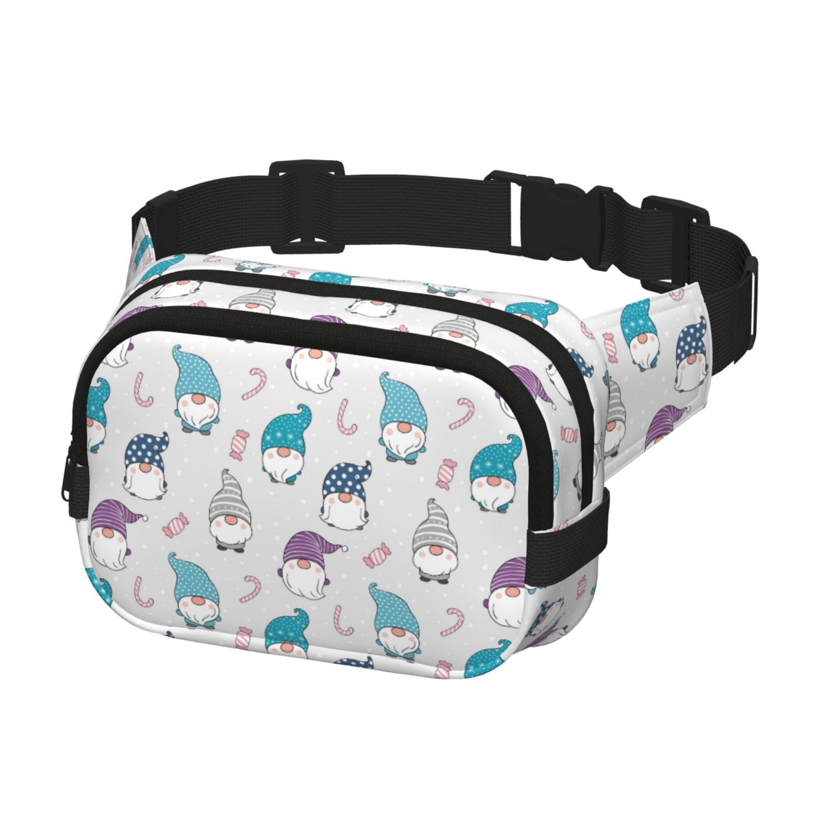 Hirioo cute winter Gnome for Double Layer Waist Bag Adjustable Fanny Pack For Travel Running Hiking