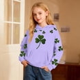 thumbnail image 2 of XUELUO Big Girls Hoodies St. Patrick'S Day Clover All Over Print Hood Sweatshirts Daily Spring & School Loose Tops With Pocket, 2 of 4