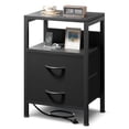 thumbnail image 1 of Mesa de Noche Lazzanto con Puertos USB-C y Enchufes AC, 2 Cajones, 1 of 8