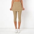 thumbnail image 2 of KHONTS Women's Yoga Skirted Capri Leggings Golf Tennis Pants with Skirt for Running Workout Active Khaki XXL, 2 of 7