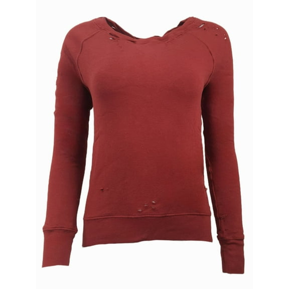 PAM & GELA Women's Brick Annie Destr Sweatshirt, Red, X-Small