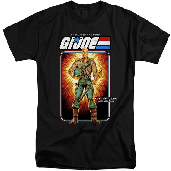 G.I. Joe Duke Card Unisex Adult Tall T Shirt, Black, 3X-Large