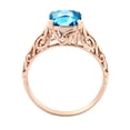thumbnail image 6 of Blue Topaz 2 CT Ring 14K Rose Gold Vintage Art Deco Filigree, 6 of 7