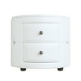 thumbnail image 3 of Elegant PU Nightstand with 2 Drawers and Crystal Handle,Fully Assembled Except Legs&Handles,Storage Bedside Table - White, 3 of 10