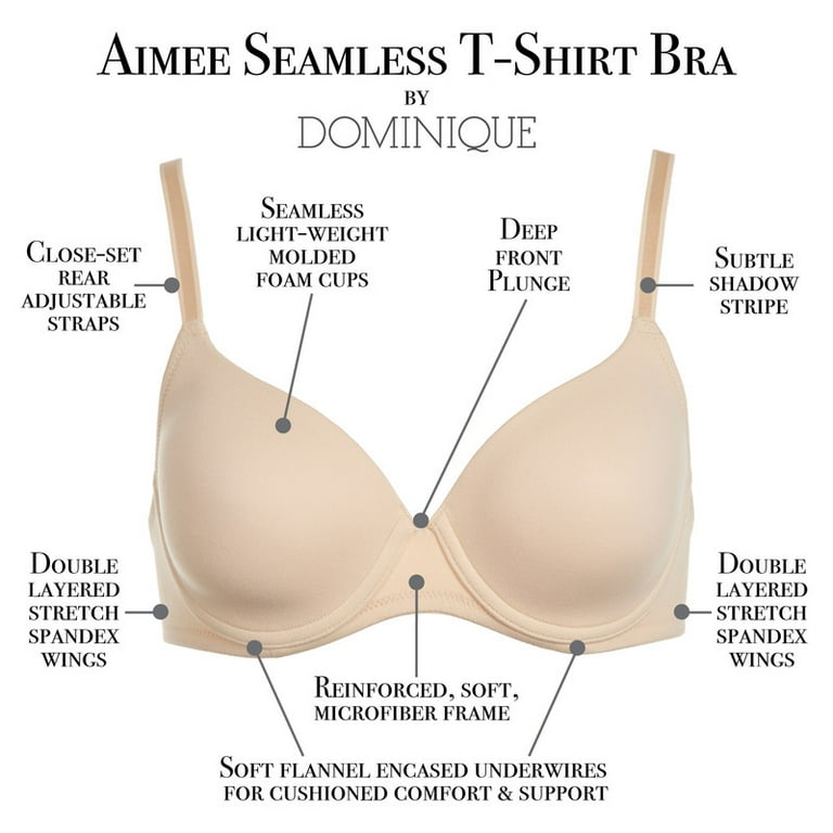 Women's Dominique 3500 Aimee Everyday T-Shirt Bra (Nude 30DD) 