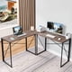 thumbnail image 1 of Escritorio de Oficina Plegable FurnitureR Conner en Forma de L Marron, 1 of 6