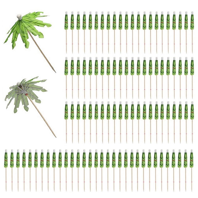 200Pcs Umbrellas for Drinks, Coconut Palm Tree Umbrella Toothpicks, Tropical Umbrella Decorations for Cupcake