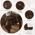 thumbnail image 5 of Brown Floral Table Cloth Waterproof Tablecloths, Vintage Spring Botanical Flowers Tablecloth Dining Table Cover for Kitchen Party Tabletop Outdoor, Square Tablecloth 54x54 Inch, 5 of 9