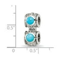 thumbnail image 2 of 925 Sterling Silver Oxidized Reflections Simulated Turquoise Cubic Zirconia Connector Bead Charm 19.09x8.18mm Wide Penda, 2 of 2