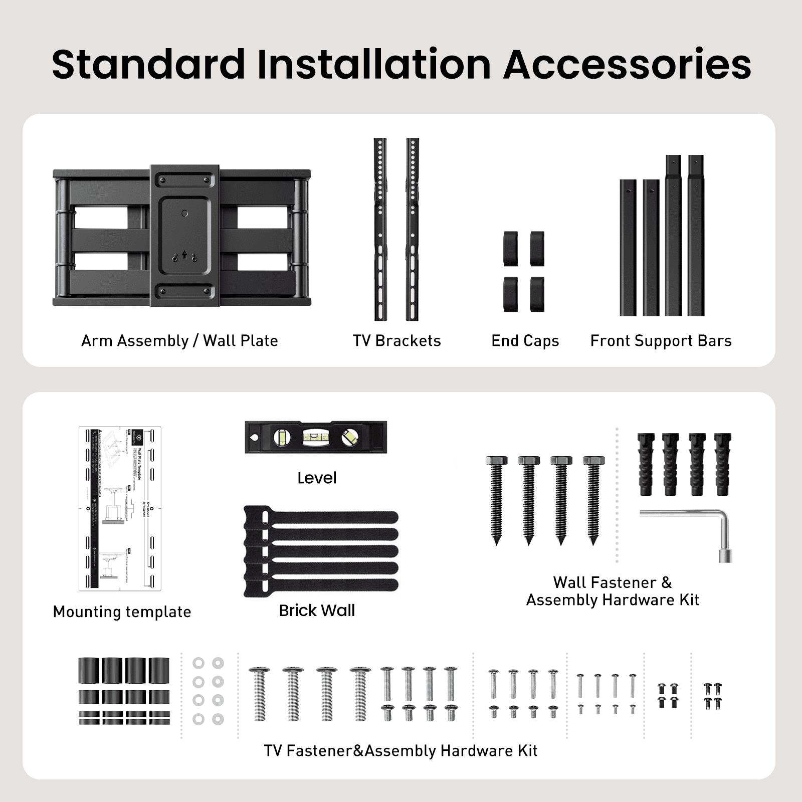 MountFTV Full Motion TV Wall Mount Bracket for 37"-90" TVs, Holds up to 132 lbs, Max 600x400mm, Fits 8″/12″/16″ Wood Studs