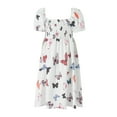thumbnail image 3 of Liacowi Mommy and Me Summer Dresses Ruffle Short Sleeve Butterfly Print A-Lined High Waist Midi Sundress for Women＆Girls, 3 of 6