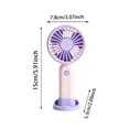thumbnail image 2 of 2-in-1 USB Rechargeable Handheld Mini Fan with Detachable Base & Phone Holder, 3 Speed 300mAh Quiet Pocket Portable Fan for Travel Camping Office Summer Gift, 2 of 5
