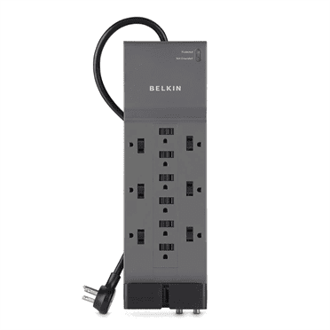 Belkin 12-Outlet Surge Protector with Phone/Coax Protection, 8 ft. (Best Coax Surge Protector)