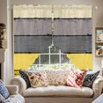 thumbnail image 2 of Swag Curtains Valances for Windows, Farmhouse Rustic Wood Texture Short Kitchen Window Curtains Over Sink, Yellow Grey Cafe Curtains Panel Set Of 2,Rod Pocket, 36 Inches Length, 2 of 8