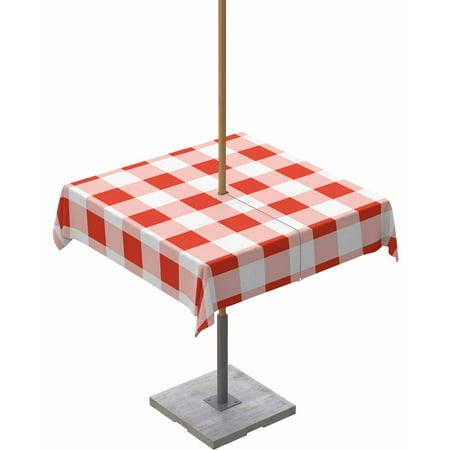 

Lsrtoss Outdoor Tablecloth with Umbrella Hole & Zipper Orange Red Checkered Square Tablecloth 54x54 Inch Farmhouse Buffalo Plaid Patio Table Cover Waterproof Table Cloth for Picnic/Party