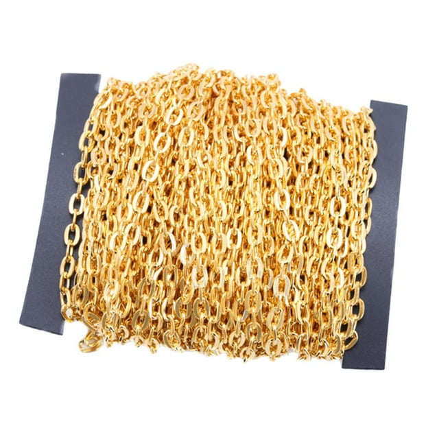 Cadena de Eslabones de Alambre de Hierro Perfecl para Fabricación de Joyas dorado