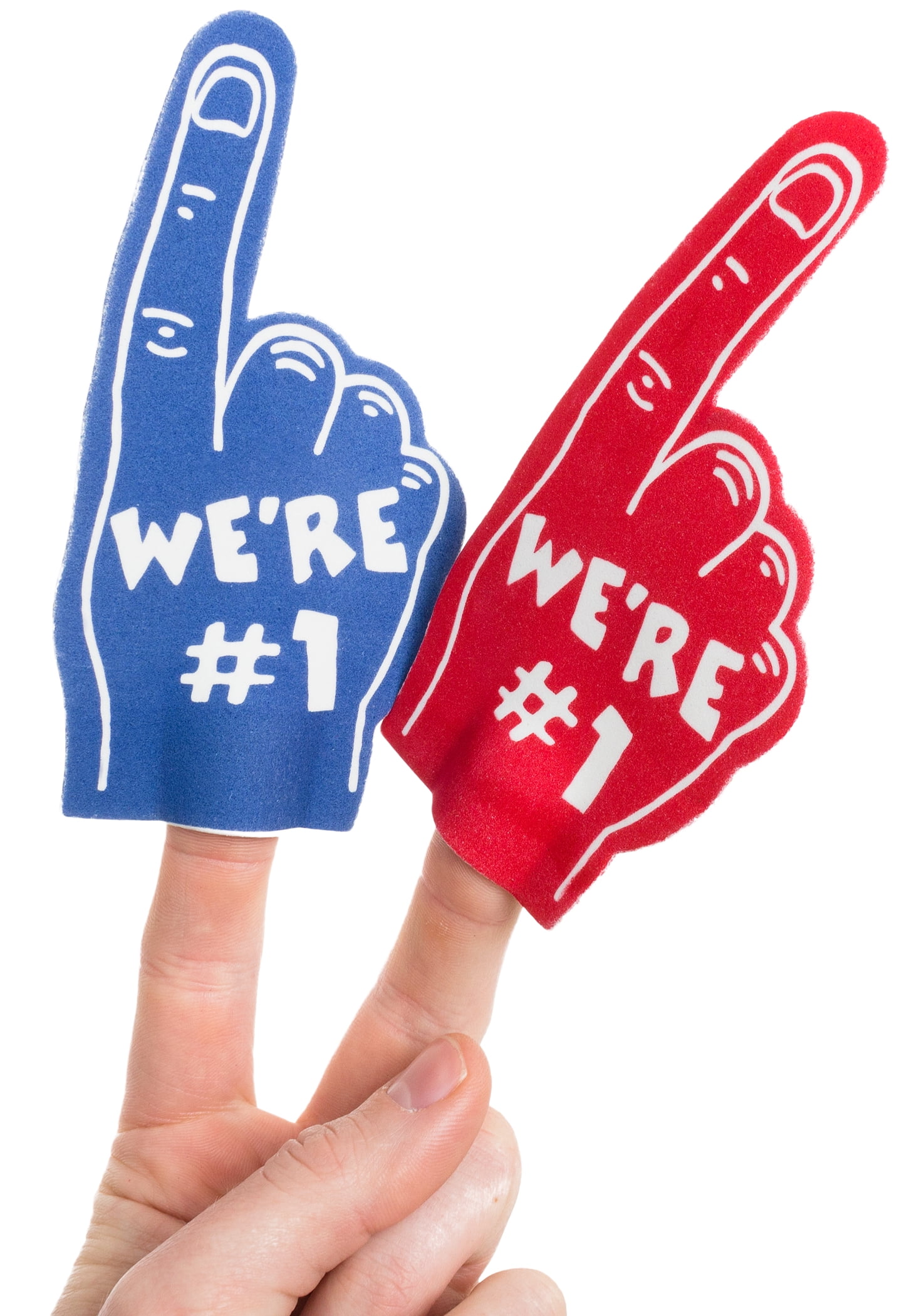 Team Spirit Colors Football Sports "We're 1" Mini 5" Foam Fingers, 2 CT