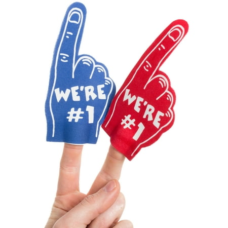 Team Spirit Colors Football Sports "We're #1" Mini 5" Foam Fingers, 2 CT