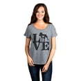 thumbnail image 2 of LOVE Pit Bull Dog Women's Fashion Slouchy Dolman T-Shirt Tee Heather Grey Small, 2 of 4