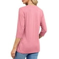 thumbnail image 4 of Mgmyaa Womens 3/4 Length Sleeve Tops 2025 Summer V Neck Tee Shirts Dressy Casual Work Tunic Blouses Spring Clothes, 4 of 7