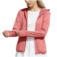thumbnail image 2 of YUGYXL Women's Sun Protection Hoodie Jacket Lightweight Long Sleeve Zip Up Hooded Coat Breathable Hiking Outdoor Shirts Hot Pink XXXL, 2 of 8