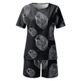 thumbnail image 4 of Mujeres Casual Verano Cuello redondo Impreso Manga corta Tops y pantalones cortos Conjunto de dos piezas Traje Wmkox8yi bvn911, 4 of 5