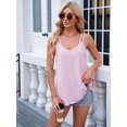 thumbnail image 6 of Womens Solid Color Round Neck Sleeveless Tank Top Basic Layering Undershirt Casual Pink XL, 6 of 9