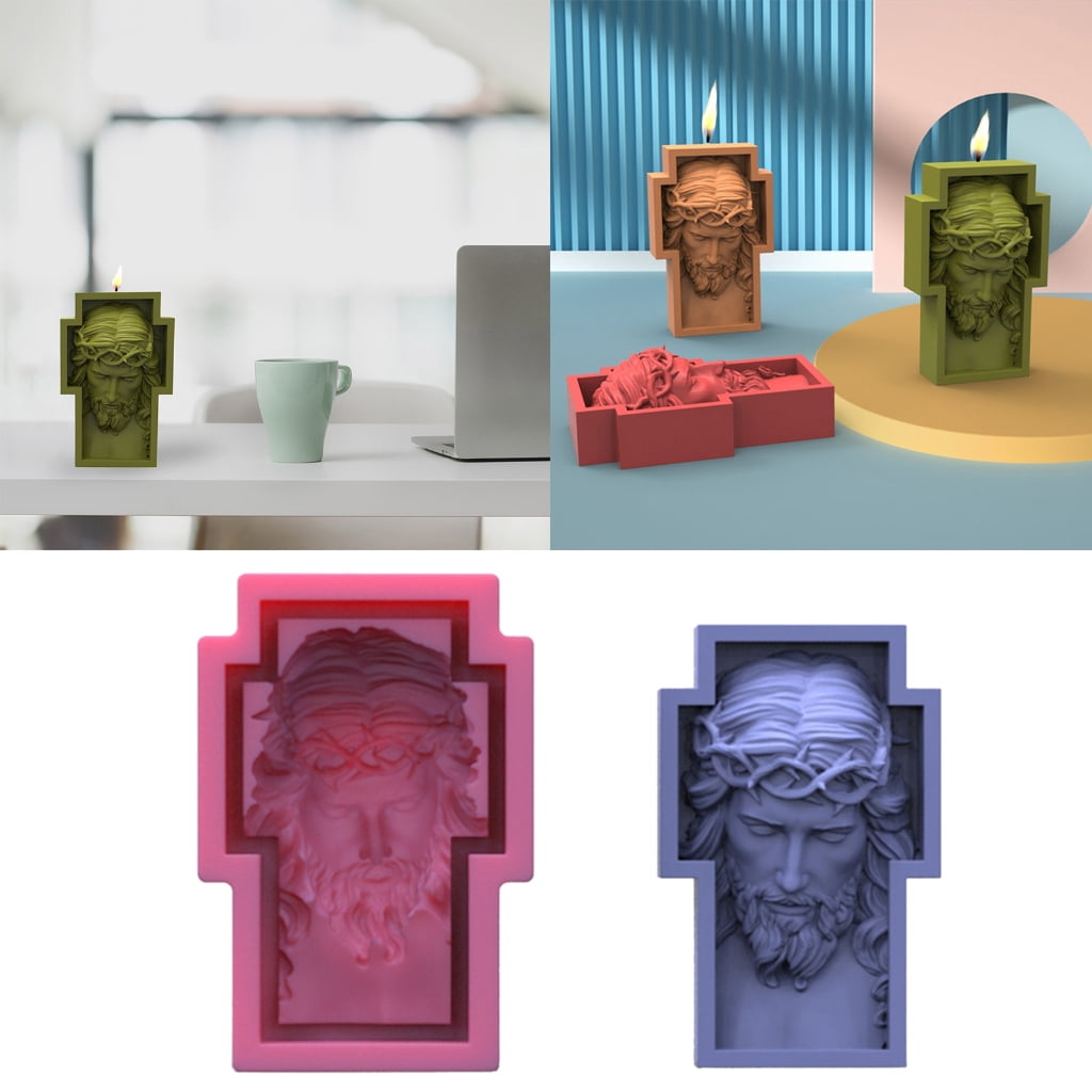 Geemin Man Head Candle Mould Handmade Candles Aroma Wax Soap Molds for Decoration