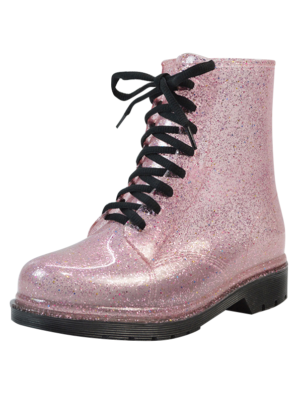 Lace up glitter rain boots Clearance