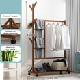 thumbnail image 2 of Perchero Multifuncional con 8 Ganchos y Ruedas para Colgar Ropa, Percheros de Pasillo Entrada Dormitorio, Colgador para Bolsas, Sombreros, Bufanda, Paraguas, 2 of 4