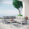 thumbnail image 7 of Afuera Living 4-Piece Outdoor Patio Aluminum Sectional Sofa Set in Silver / Gray, 7 of 7