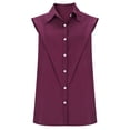 thumbnail image 3 of Womens Sleeveless Button Front Tank Tops Collared Solid T-Shirts 2026 Spring Summer Trendy Dressy Comfy Blouses Fashion Clothes, 3 of 5