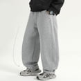 thumbnail image 2 of ZHANGDER Boys Sweatpants Teen Boys Baggy Barrel Pants Wide Leg Open Bottom Pants with Pockets Casual Streetwear, 2 of 7