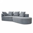 thumbnail image 7 of Newest 116" Modern Curved Sectional Sofa with High-Density Fully Compressed Sponge and Chaise Lounge, Pearl Upholstery, 2-Piece Set, Fully Assembled Right Hand Facing, Perfect for Living Room, Lounge, 7 of 7