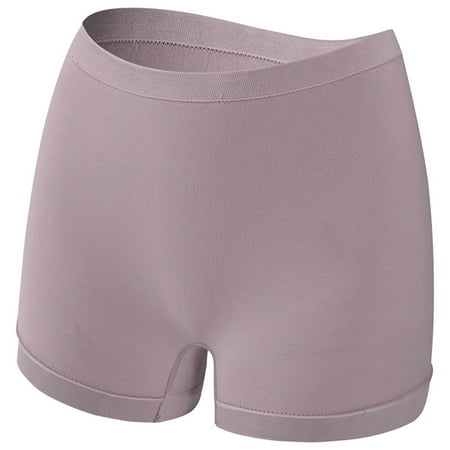 Kopltyrfg Women s Boyshort Panties Seamless Nylon Underwear Stretch Boxer Briefs Light Gray S