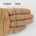 thumbnail image 4 of 14K White Gold 4.5mm Oval Rolo Chain, FREE Microfiber Cloth, Belcher Link Mens Womens Necklace and Bracelet, Giorgio Bergamo 18, 4 of 6