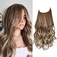 thumbnail image 5 of 1pcs Perruque Longue Bouclée Ondulée, Extensions de Cheveux Ajustables Perruque Synthétique Ondulée Mise à Niveau des Postiches Fil Invisible Extensions de Cheveux Noires, 5 of 5