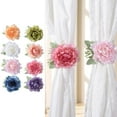thumbnail image 2 of YIEMEEN Set of 2Pcs Artificial Peony Flower Curtain Tiebacks Clips Curtain Rope Tie Window Drapes Clamp Drapery Holdback Buckle, 2 of 14