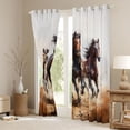 thumbnail image 3 of Manfei Rustic Farm Horse Black Out Curtains,Country Farmhouse Lodge Curtains Pack of 2 (42x63 Each),Brown White Bedroom Curtains For Teens,Breathable Home Decor, 3 of 6
